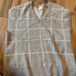 a new day Gray Checkered V-Neck Sweater Vest